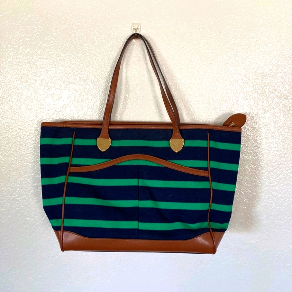 Lauren Ralph Lauren canvas and leather tote